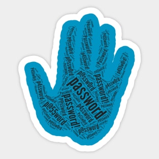 Password hand cloud Sticker